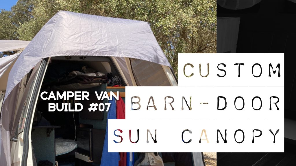 Custom VW T4 rear barn door sun canopy awning