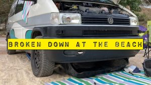 broken down in france at the beach