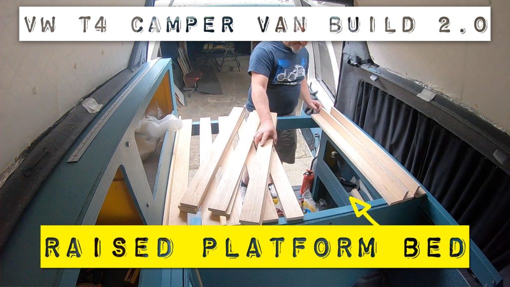 raised platform bed in camper van vw t4
